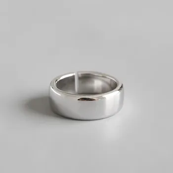 2019 Veľkoobchod 925 Sterling Silver Šírka Hladké Lesklé Krúžky Otvoriť 925 Sterling Silver Ring Ženy Šperky