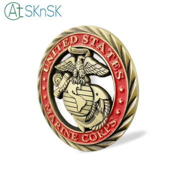 50/100ks/veľa U S Námornej Pechoty Výzvou Mince Core Hodnoty USMC Výrez 3D Jednotka, Znak Talizman Mince
