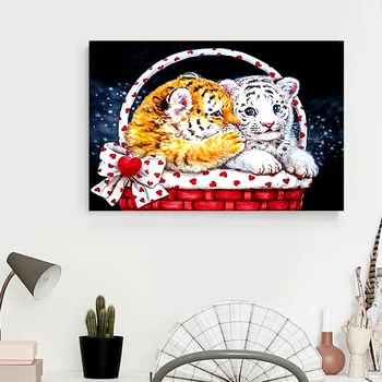 Diamond Maľovanie 5D DIY Výšivky Námestie Plné Tiger Domáce Dekorácie na Stenu Maliarske Umenie, Remeslá&Šitie, Vyšívanie, Crpsen