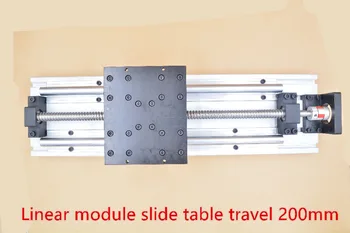 Lineárny modul priamo sklz cnc sprievodca loptu skrutku krytu tabuľka cestovať 200 mm
