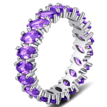 Módne Jednoduché Multicolor Crystal Krúžok Lady Elegantné Šperky Nádherné Romantické Luxusný Darček, Doprava Zdarma
