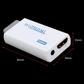 Biele Plastové Wii HDMI Wii2HDMI Adaptér Converter, Full HD 1080P Výstup Upscaling 3,5 mm Audio Video Výstup