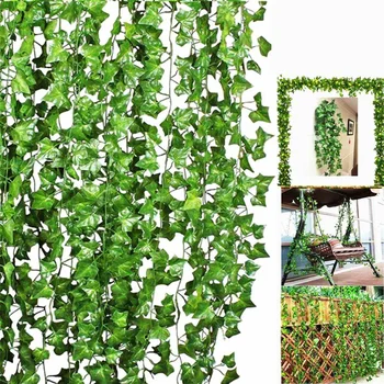 10pcs/set Umelé Rastliny Ivy Viniča Zelená Leafs Súprava pre Domáce Svadobný Veniec DIY Zavesenie Dekorácií, Umelých Kvetov, Veľkoobchod