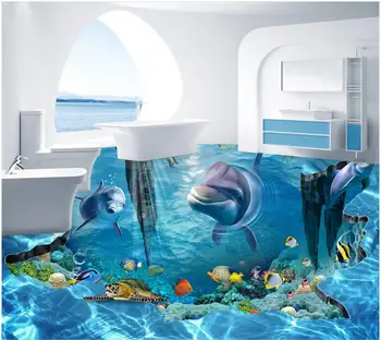 3d podlahy, tapety, Fantasy 3D stereoskopické Podmorský Svet, podlahy PVC nepremokavá podlaha Domáce Dekorácie