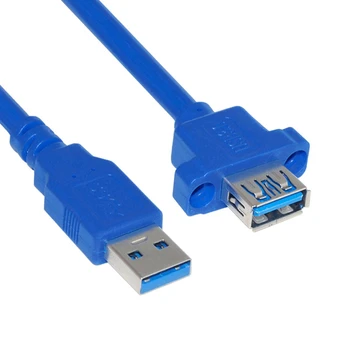 USB 3.0 Typ-A Samec Samica Rozšírenie Prevodník Rozhrania Kábel Dátový Kábel Typu s Panel Namontujte Skrutky Diery