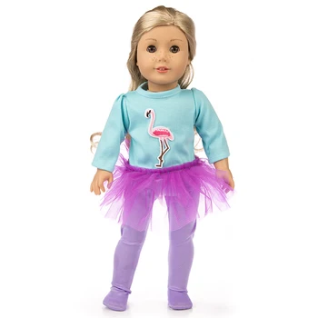 Nové pštrosie vzor súbor vhodný pre Americké Dievča Bábiku Šaty, 18-palcové Bábiku , Vianočné Dievča, Darček(iba predávať oblečenie)
