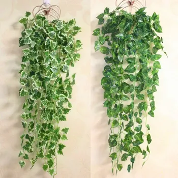 Umelé Ivy Leaf Garland Rastlín Viniča Falošné Listy Kvet Plastové Falošné Ratan Evergreen Domov Svadobné Casamento Dekorácie