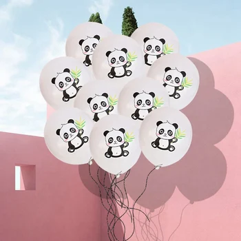10Pcs 12in Roztomilá Panda Balóny Kola Deti Biele Balóny Cartoon Manželstva Zdobia Narodeninovej Party Zdobiť Panda Vzduchu Gule
