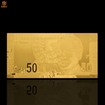 10Pcs/Veľa Hot Produkty Južná Afrika 24k Zlato, Bankovky Nastaviť 50 Rand Replika Mene Papierové Peniaze Bankoviek, Zbierka