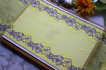 Žltá Elastickej Čipky Orezania pása s nástrojmi Textílie DIY Remesiel Šitie Dodávky Dekorácie, Doplnky