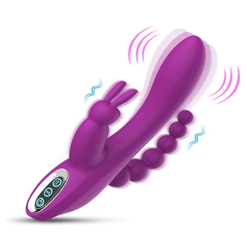 3 v 1 G-Spot Králik Stick Análny Vibrátor, Dildo Sexuálne Hračky, s 7 Vibrácií Žien Silikónové Klitoris, Vagina Stimulátor Masér Páry