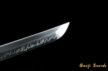 Full Tang Ručné Japonský Katana T10 Ocele Hliny-Tvrdené Samuraj Meč Tisu Drevené Saya