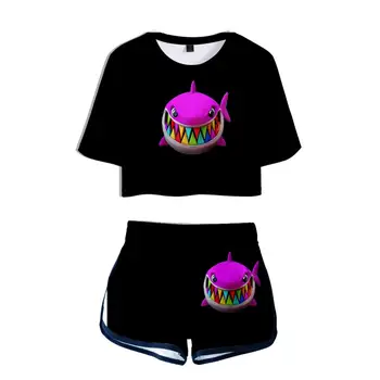 Móda nové 3D 6IX9INE brucho tlačidlo T-tričko + krátke nohavice žena dvoch-dielny oblek pohodlné 3D 6IX9INE dievča, hip-hop sexy kostým