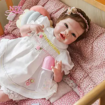 NPK 55 CM zberateľské predmety umelecké bábika mäkké body handmade podrobné maľovanie znovuzrodené dieťa látkové telo realisticky dieťa