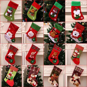 Vianočné Pančuchy Ponožky Santa Claus Candy Darčeková Taška Veselé Vianočné Dekorácie pre Domov Festival Ozdoby