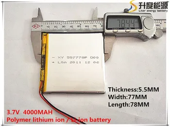 5 ks [SD] 3,7 V,4000mAH,[557778] Polymer lithium ion / Li-ion batéria pre HRAČKA,POWER BANKY,GPS,mp3,mp4,mobilný telefón,reproduktor