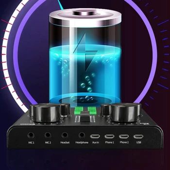 V8 Plug Zvuková Karta Live Streaming Voice Changer Zvuková Karta s Viacerými Zvukové Efekty, o Mixer pre Nahrávanie