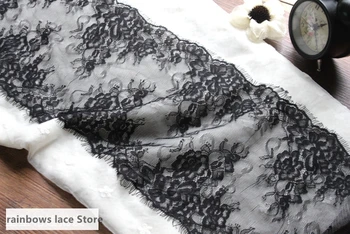6 metrov /veľa 20 cm široký Rias Čipky Textílie DIY Dekoratívne Vysoko Kvalitné Mäkké Off White Nylon Svadobné výbava Ručné textil