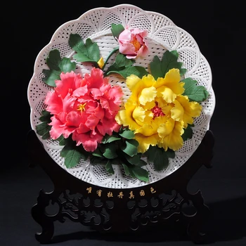 Luoyang pivónia kvet modularitou Dehua porcelánu umelecké remeslá domáce dekorácie, ozdoby na závesné dosky boutique