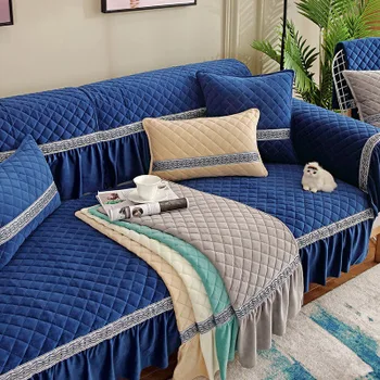 Zimné plyšový vankúš sofa moderný minimalistický sedák nová Čínska gauč uterák úplné pokrytie uterák