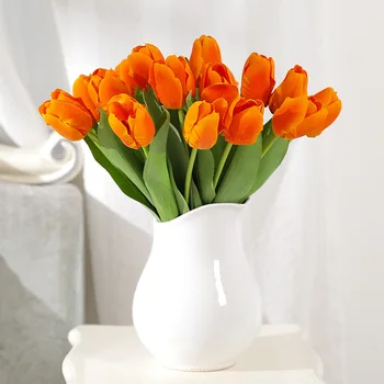 5 Kusov Umelých Skutočný Dotyk Kvetinové Kytice Falošné Kvet Svadobný Kvet Latex Tulipán Kvety Kytice Dekorácie