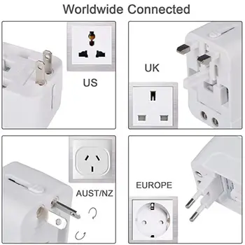 TWISTER.CK USB Nabíjací Adaptér Multifunkčné UK Plug Cestovný Konvertor Vhodný pre iPhone, iPad, Samsung Bluetooth Reproduktor