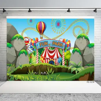 Cirkus Karneval Zábavný Park Pozadí Výzdoba Pre Dieťa Sprcha Dieťa Narodeniny Portrétnej Fotografie Pozadie Photo Studio Rekvizity