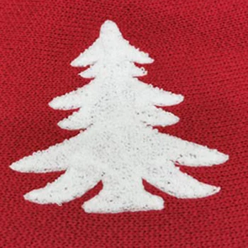 Vianočný Stromček, Sukne, Kvetinový Tlač Pletené Strom Sukne Vianočné Ozdoby pre Domáce Kancelárie, Červená