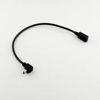 1pcs Mini USB 5 Pin Female to Male HORE Smerom Uhol Rozšírenie Dátový Kábel Adaptéra 25 cm