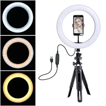 Video Svetlo Stmievateľné LED Selfie Krúžok Svetlo USB Krúžok Lampa Fotografie Svetlo S Telefónom, Držiak na Statív Stojan Pre make-up Youtube