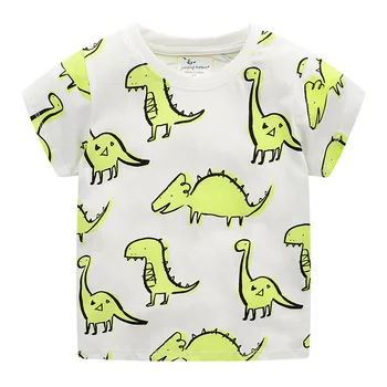 Malý maven tričko Cartoon Dinosaura vzor Deti Deti Letné tričko pre Chlapcov, Oblečenie Bavlna krátky rukáv Chlapci Tee Tričko
