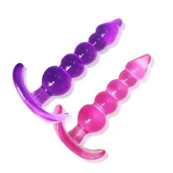 Silikónový Análny Zadok Plug Stimulácia Dvore Perličiek Masturbácia Jelly Análny Plug Sexuálne Hračky Pre Ženy/Muži/Gay Análne Dildo Sex Produkt