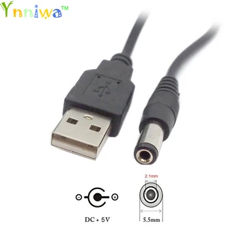 50pcs/veľa USB 2.0 Typu Samec Na DC5.5 mm*2.1 mm,USD na DC5.5 Napájací kábel Barel 5V Konektor Kábla 12 Medené jadro 80 cm dĺžka