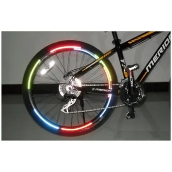 6 Farieb Požičovňa reflektor Fluorescenčné MTB Bicykel Bicykel Nálepky, jazda na Bicykli Kolesa Rim Reflexné Nálepky Odtlačkový Cyklistické Príslušenstvo