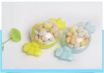 100KS žlté, modré, ružové plastové candy tvar baby sprcha candy boxy