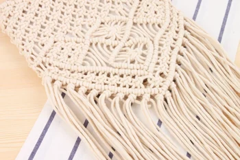 Ručne tkané bavlnené retro národnej vietor lemovaný tkané taška Mori dievča Messenger taška pláži slamy taška