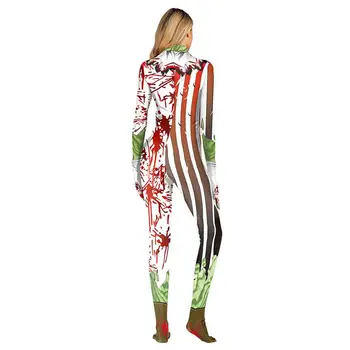 Halloween Cirkus klaun Cosplay jumpsuit 3D tlač klaun Krvi-morený Kostým, Oblek Pre Ženy halloween cosplay