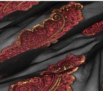 Leto moruša hodváb georgette textílie tenké high-end energeticky úsporné multicolor zlatá tkaniny tkaniny jacquard scissored módne sh