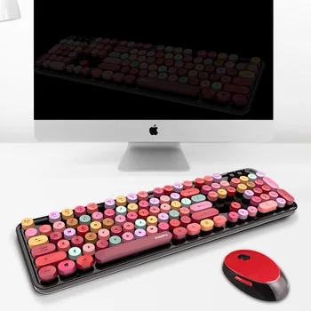 Bezdrôtová klávesnica myš farba rúžu kolo spp klávesnice office desktop klávesnice a myši nastaviť
