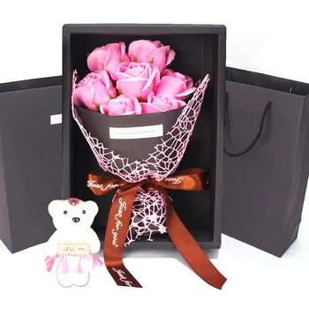 7 Hláv Romantické Ruže Kvet Petal Kúpeľa Telo Mydlom Handmade Svadobných Scrapbooking Falošné Ruže Kvet pre Deň matiek Darček
