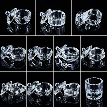 1 Ks Sklo Nechtov Pohár Akryl Prášok Liquid Crystal Glass Bowl Držiak Manikúra Zariadenia Nechtov Nástroj Pre Nail Art