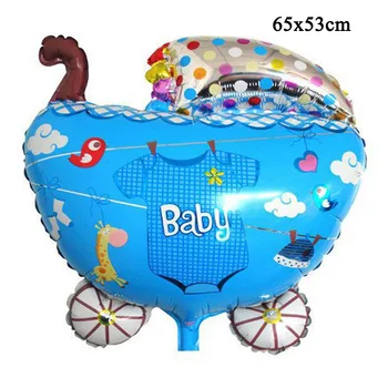 Jeho dievča baby sprcha dodávky globos kočíka a baby kočík cartoon narodeniny dekorácie, detské balóny