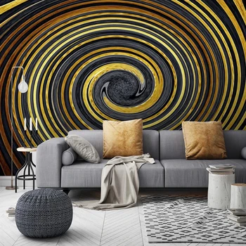 Vlastné Tapetu Moderné Nordic Tvorivé Abstraktnú olejomaľbu Nepremokavé Plátno 3D Rotačné nástenná maľba Obývacia Izba Art Decor Obrázok