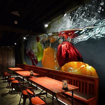 Wellyu Prispôsobené veľké tapety 3D tapeta ovocie nástenná maľba dezert obchod studený nápoj shop tapety kaviareň tapetu pozadia