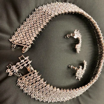 8 Nový Módny Náhrdelník a Náušnice Šperky Set Vody Design pre Ženy, Módne Šperky Strany Darček Bijoux Femme S410