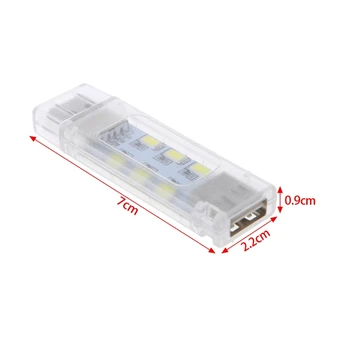Mini USB Led Nočné Svetlo Camping Lampa Obojstranný 12 led USB svetla na Čítanie