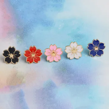 Multi Farba Kvetu Sakura Kolíky Smalt Odznaky, Brošne Klope Batohu Príslušenstvo Japonská Sakura Kvetinové Šperky #273044