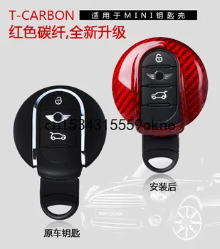 Červená Karbónová Kľúča Vozidla Puzdro Pre Mini Cooper Príslušenstvo Fob Shell Kľúč, Taška