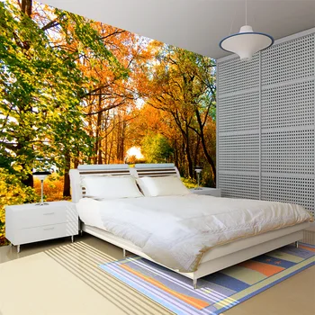 Prispôsobený Stredných nástennú maľbu, tapety 3D maľba s lesov Gold list za TV, rozkladacia pohovka, ako pozadí, obývacia izba, spálňa