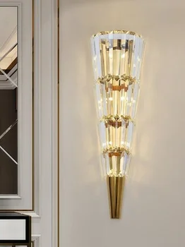 Gold Crystal Luxusné Nástenné Sconce pre Obývacia Izba Vnútorné Steny Svetlá pre Spálne Nočná Lampa Nášivka Murale Svietidlo Wandlamp